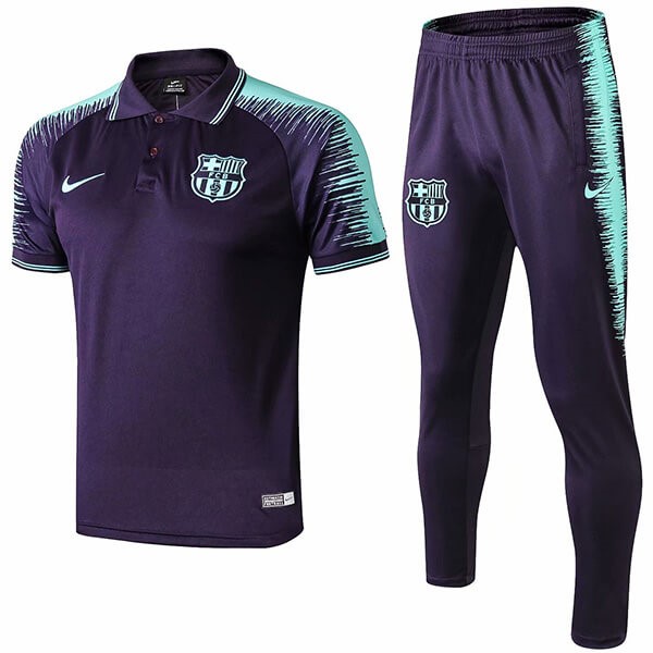 Polo Komplett Set Barcelona 2019-20 Blau Marine